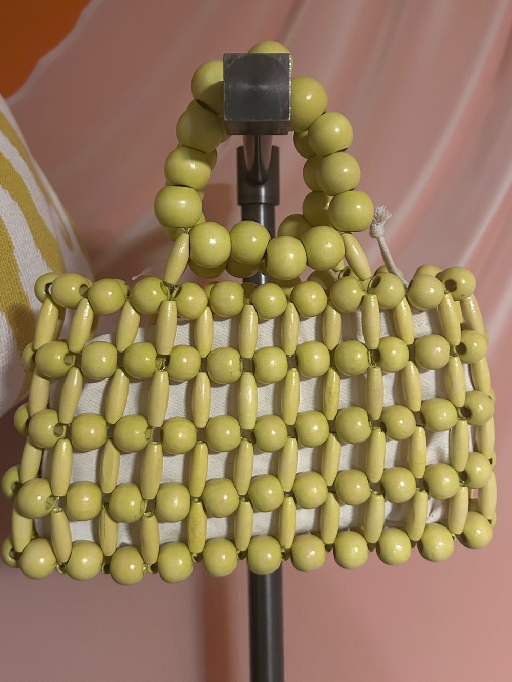 Anthropologie Yellow Beaded Handbag